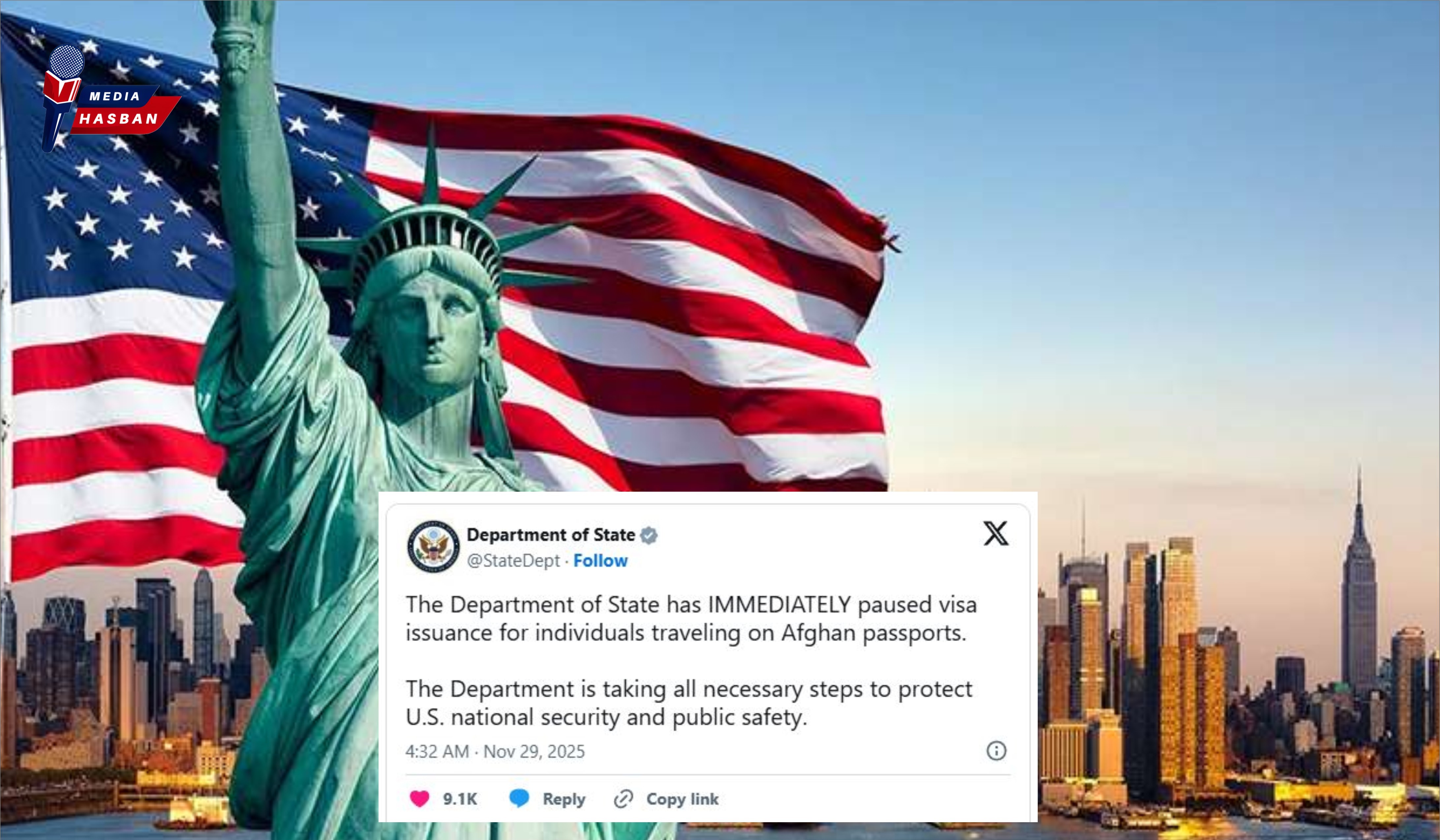 امریکا نے افغان پاسپورٹ رکھنے والوں کو  ویزے جاری کرنا بند کردیے۔