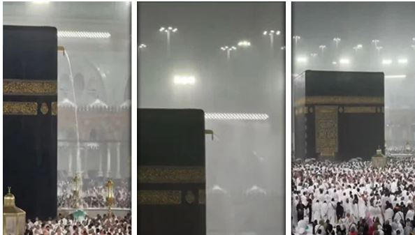 نماز استسقاء کے بعد مکہ مکرمہ میں بارش، مسجد الحرام سے عبادت کے روح پرور مناظر وائرل