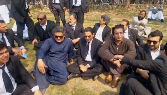 پی ٹی آئی ارکان اسمبلی کا سپریم کورٹ کے باہر احتجاج، عمران خان کی اہل خانہ سے ملاقات کا مطالبہ