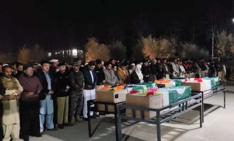 باجوڑ پولیس شہداء کی نماز جنازہ پولیس لائن سول کالونی خار میں ادا کی گئی