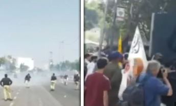 کراچی میں امریکی قونصل خانے کے باہر ہنگامہ آرائی، جھڑپوں میں 10 افراد جاں بحق