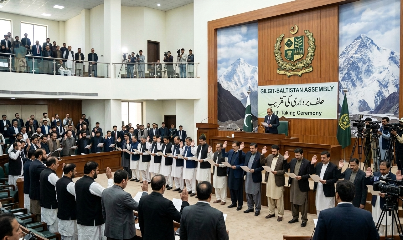 گلگت بلتستان اسمبلی کے 33 میں سے 30 نو منتخب ارکان نے اپنے عہدے کا حلف اٹھا لیا 