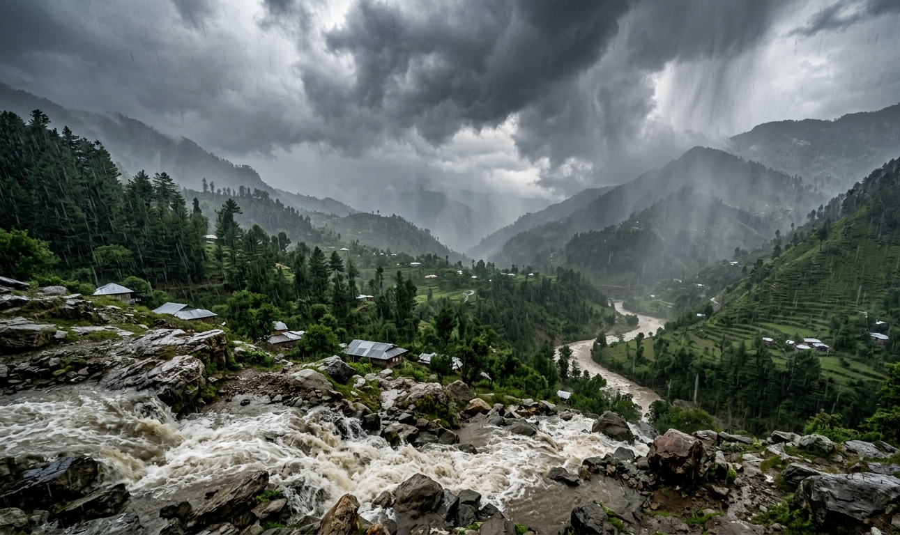 کشمیر اور بالائی خیبر پختونخوا کے اضلاع میں تیز آندھی اور بارش کی پیشگوئی۔