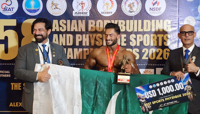 ایشین باڈی بلڈنگ چیمپئن شپ، پاکستان کے بلال احمد نے گولڈ میڈل جیت لیا۔