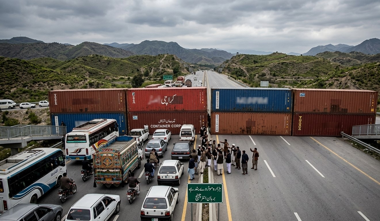 پی ٹی آئی مارچ روکنے کے لیے ہزارہ موٹروے برہان کے مقام پر بند